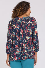 Pintuck Blouse - Blooming Potpourri