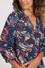 Pintuck Blouse - Blooming Potpourri