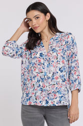 Pintuck Blouse - Desert Blooms