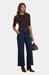 Teresa Wide Leg Ankle Jeans - Blacken Blue
