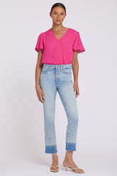 Sheri Slim Straight Ankle Jeans - Oasis Sand
