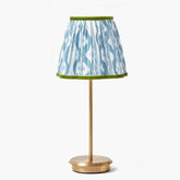Tall Rechargeable Lamp with Blue & Green Ikat Shade (18cm)