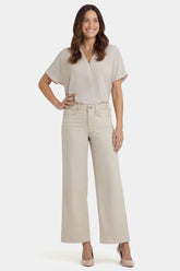 Teresa Wide Leg Ankle Jeans In Petite - Feather