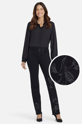 Marilyn Straight Jeans In Petite - Black Rinse