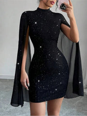 Spring Summer Black Dress New For Women Fashion Elegant Package Hips Mini Beach Party Dresses Robe Femme Womens Clothing