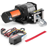 SucceBuy 3000lbs ATV/UTV Electric Winch 12V Steel Rope Winch with 39 ft Cable Roller Wired Remote Control for Towing Off-Road