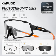 Kapvoe Photochromic Sunglasses for Men Cycling Glasses UV400 Sports Outdoor MTB Baseball Eyewear Women Sunglasses Cycling