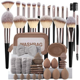 3-20PCS Makeup Brushes Set Eye Shadow Foundation Blush Highlighter Concealer Brush Female Beauty Tool Beauty Sponges Thumb Puffs
