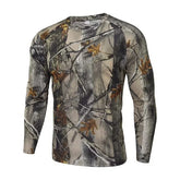 Men's 3D Camo Print Long Sleeve T-Shirt – Casual Hunting Pattern Loose Tee