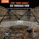 270° See-Through Ground Hunting Blind – 1-2 Person, Pop-Up, Waterproof, 55" or 58"