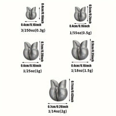 60/120pcs Fishing Weights Kit,Premium Split Shot Sinkers with 5 Versatile Sizes, Round Removable Design, Perfect for Freshwater