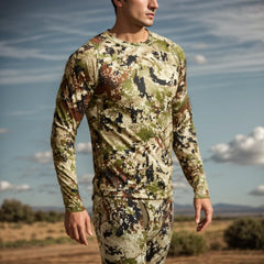 Men's Long Sleeve Camo Hunting & Fishing Pullover – Anti-Bacterial, Quick-Dry, Sizes M–XXXL