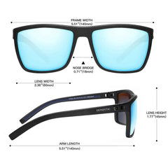 ZENOTTIC Polarized Sunglasses for Men Shades Lightweight TR90 Frame UV400 Protection Square Outdoor Trave Driving Sun Glasses