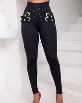 Casual Women's Tight Fitting Small Leg Pants Diagonal Cross Buckle Tight Pants Women's Sports Yoga Pants Women Pants High Waist