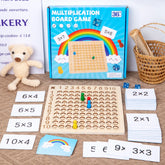 99 Multiplication Board Game Wooden Montessori Kids Learning Educational Toys Math Counting Hundred Board Interactive Thinking