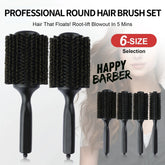 6 Sizes Boar Bristle Round Hair Brush Curly Hair Styling Comb Professional Removable Tail Barber Hairdresser Round Rolling Comb