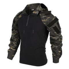 Men's Tactical Camo Combat T-Shirt – Moisture-Wicking Polyester, 7 Colors, Sizes S–XXXL