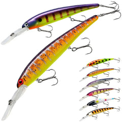 Floating Minnow Lure – 120mm, 20g, Trolling Wobbler Crankbait, Bass & Pike, 6 Colors