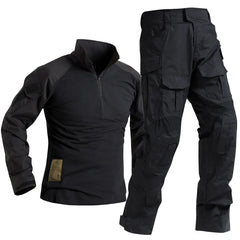 Men's Camo Cargo Pants & Hiking Shirt Set – Cotton Blend, 10 Colors, Sizes S–XXXL