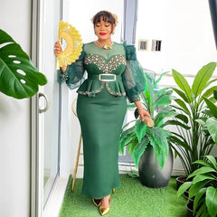 Elegant African Dresses for Women 2025 New Africa Clothing Plus Size Turkey Wedding Party Long Dress Dashiki Ankara Outfits Robe