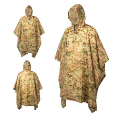 Camouflage Waterproof Poncho – Multifunctional Rain Cover for Camping & Hunting