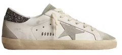 Golden Goose Super Star White Dark Grey Glitter (Women's)