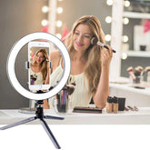 10" 26cm Dimmable LED Ring Light Kit with Tripod – 120 Beads USB Selfie & Live Streaming Lamp for Photography, Video & Makeup