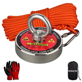 Neodymium Magnet Fishing Set – N52 Rare Earth Pot Magnet with Rope, 120KG or 200KG Pull