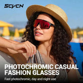 SCVCN Hiking Eyewear Photochromic Bike Cycling Sunglasses Men Outdoor Sports MTB UV400 Goggles Women Running Windproof Glasses