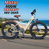 400W brushless motor city riding electric bicycle 48V20AH lithium battery electric moped adult bicycle 26-inch leisure E-Bike