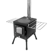 Tomshoo Outdoor Camping Wood-burning Stove Wood Burner Stainless Steel Foldable Tent Heater w Tent Fire Window Patio Fireplace