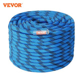 VEVOR 12.7mm Static Climbing Rope 125/150/200ft Outdoor Rock Climbing Rope 30KN Breaking Tension Fiber Rope w/ Steel Snap Hooks