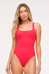 Square Neck One Piece | Smooth Cayenne