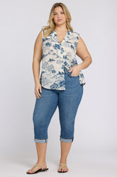 Marilyn Straight Crop Jeans In Plus Size - Wild River