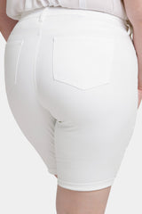 Briella 11 Inch Denim Shorts In Plus Size - Optic White