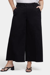 Mona Wide Leg Trouser Ankle Jeans In Plus Size - Black