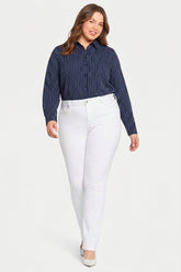Marilyn Straight Jeans In Plus Size - Optic White