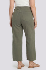 Alyssa Relaxed Crop Jeans In Plus Size - Desert Green