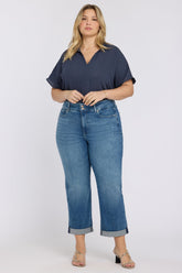Bailey Relaxed Straight Crop Jeans In Plus Size - Breezy Palms