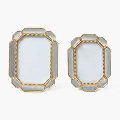 Beveled Edge Mirror Photo Frames (Set of 2)
