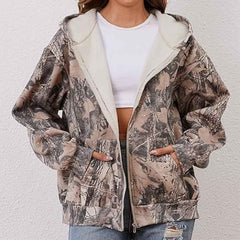 Unisex Printed Hooded Jacket – Casual Zip-Up Outerwear