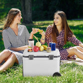 Portable Hard Cooler 45QT | 64-Can Wheeled Cooler with Cup Holder