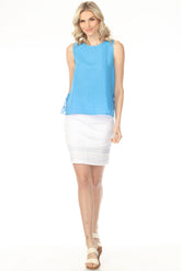 Charlie B White Embroidered Hem Denim Skort C7082-615A