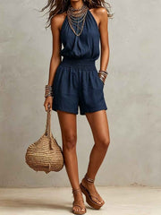 Women's Sleeveless Straight-Leg Jumpsuit – Casual One-Piece Outfit