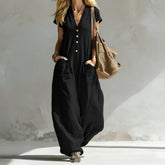 Women's V-Neck Wide-Leg Jumpsuit – 8 Colors, S–XXL