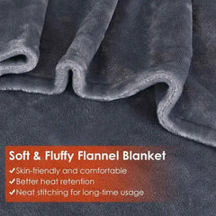 USB Heated Blanket Shawl with Zipper – 8 Heating Zones, 3 Temperature Settings