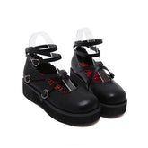 Black Doll Round Toe Soft Sister Cute Student Platform Shoes