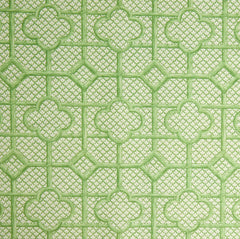 Green Bamboo Trellis Fabric