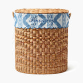 Isabella Rattan Laundry Basket with Ikat Liner