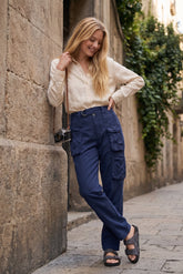 Johnny Was Calme Blue Nights Hailey Cargo Pant O60425-9